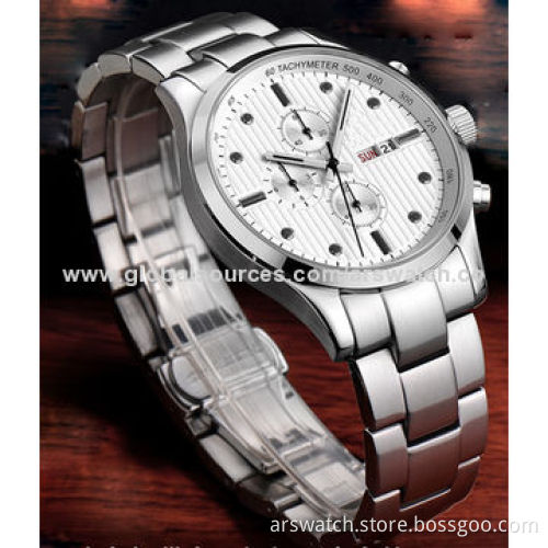Chronograph Wristwatches, 361L Stainless Steel Case, 5ATM Waterproof